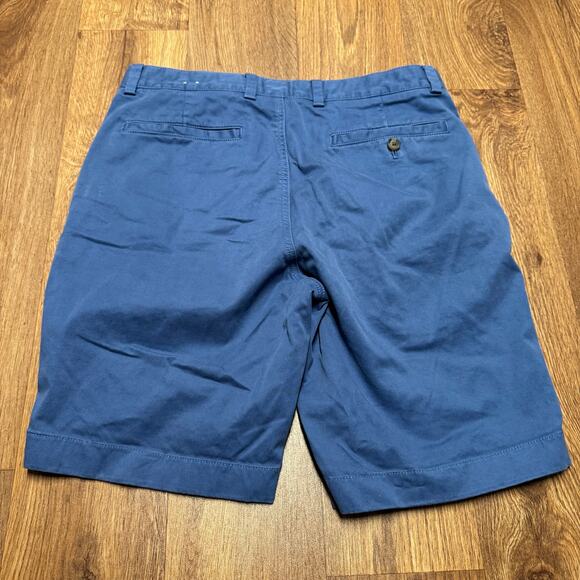 Brooks Brothers Red Fleece Men Blue Chino Cotton Shorts Size 32 Preppy 9" Inseam - Picture 2 of 7